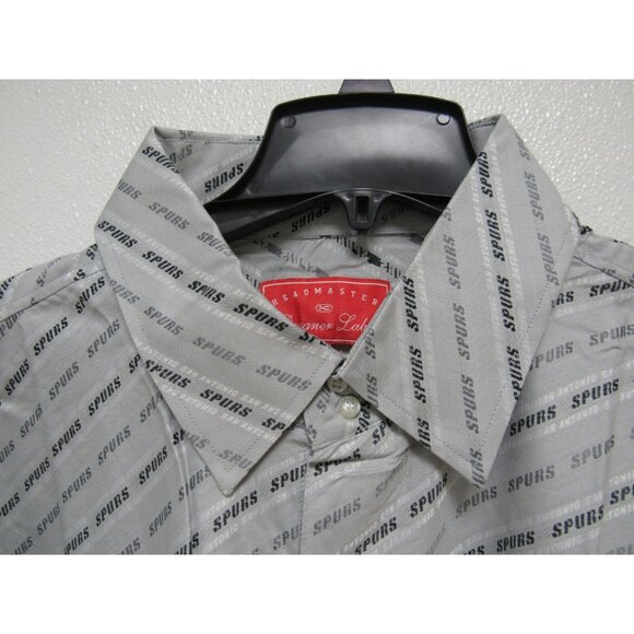 NBA San Antonio Spurs Gray Button Up Dress Shirt XL Long Sleeve Headmaster - Picture 10 of 10